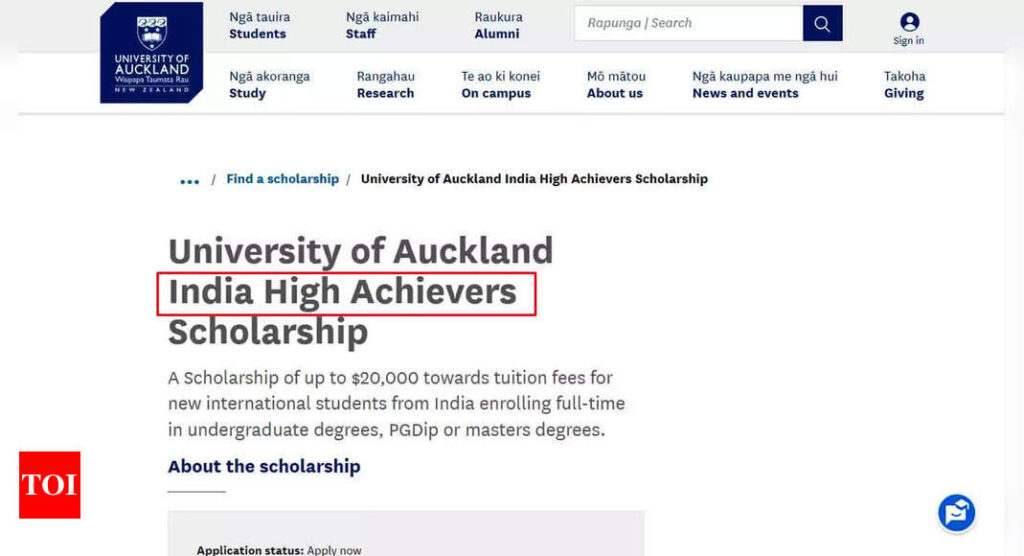 University of Auckland Announces Rs 16.6 Lakh Scholarship for Indian Students: Check Key Details, Eligibility, and Direct Link