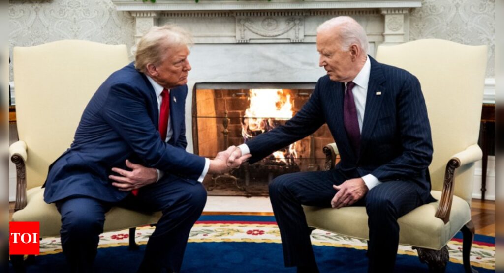 Joe and Donald warm up by the White House fireplace