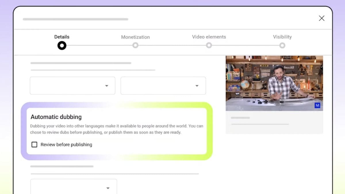 YouTube ने ज्ञान-आधारित चैनलों के लिए AI-संचालित ऑटो डबिंग सुविधा का विस्तार किया है