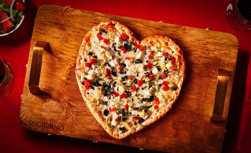 Heart-Shaped Frozen Pizzas : DiGiorno Heartichoke pizza