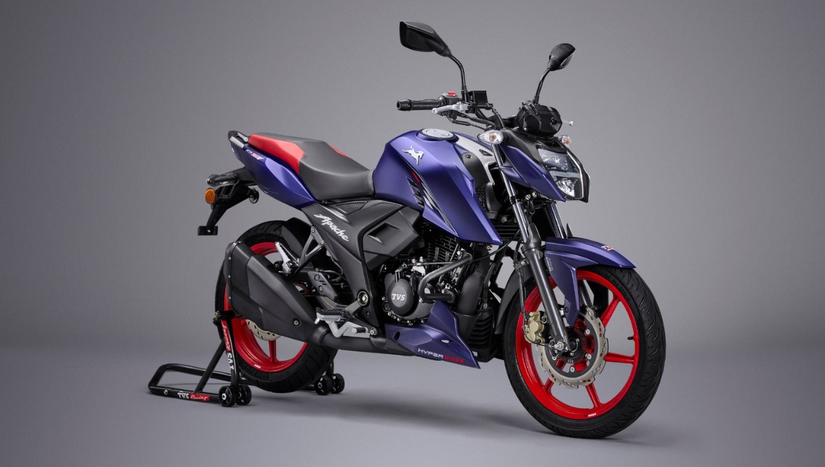 TVS Apache RTR 160 4V: 17.31 BHP पावर, 114 kmph टॉप स्पीड और Price ₹1.45 Lakh
