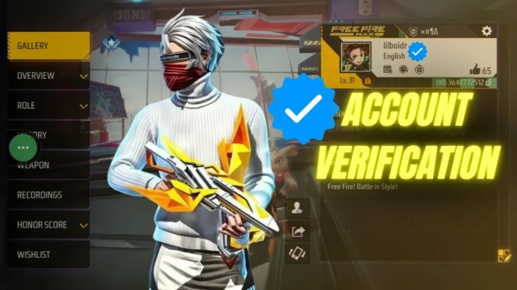free fire account verification